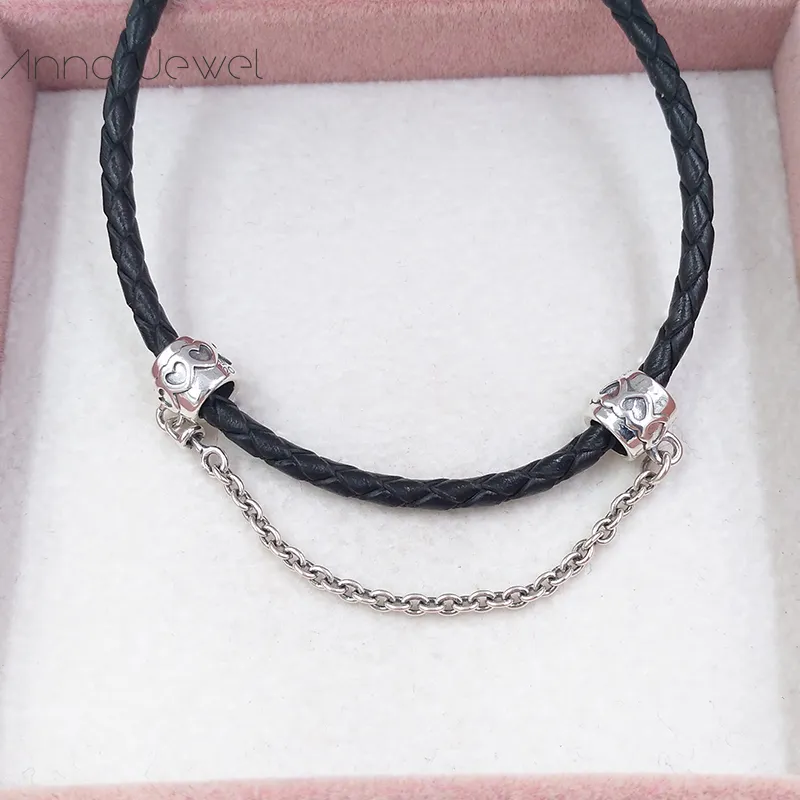 Braccialetti con ciondoli fai-da-te, catena di sicurezza gioielli Pandora braccialetti, edizione limitata, perlina distanziatrice a cuore donne, regali di compleanno, festa di nozze 799007C00