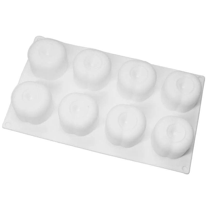 8 agujeros 3D BPPLE moldes para pasteles molde de silicona Mousse Art Pan para helados chocolates pudín gelatina pastelería postre herramientas para hornear 20102277