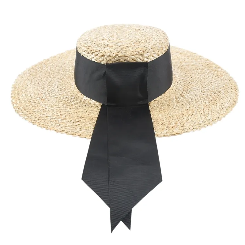 Cappello estivo da donna classico in paglia di grano Cappello ampio a tesa larga da sole Elegante cappello floscio da spiaggia Vocation Derby Y200714