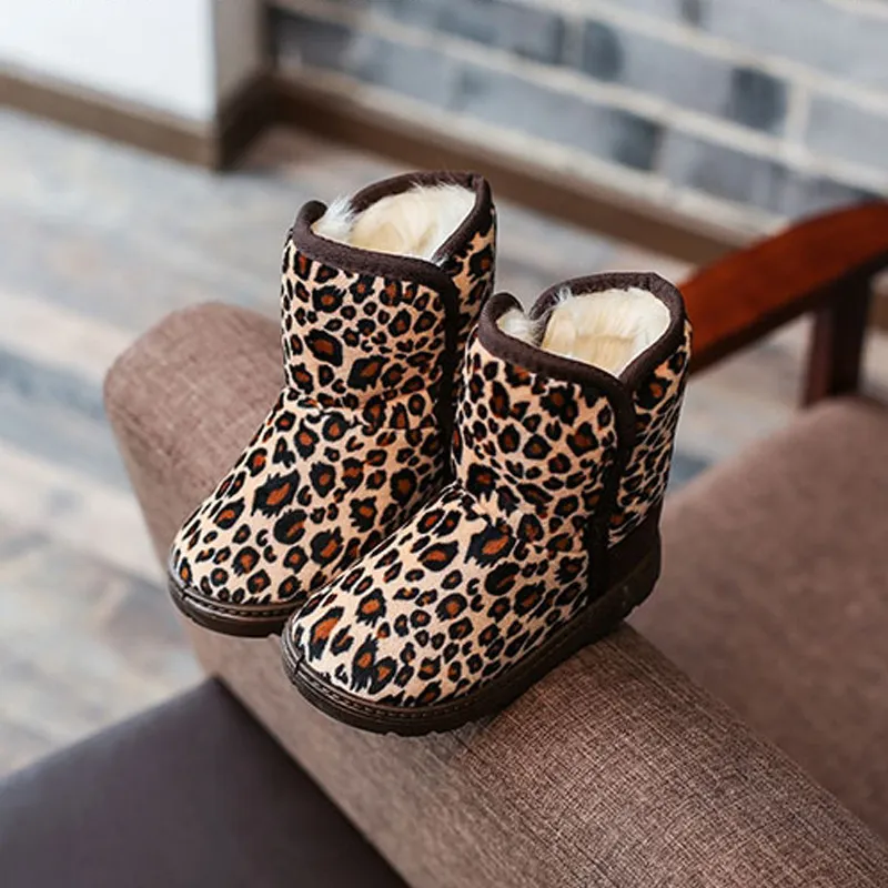 Fashion Boots Children Kids Baby Girls Boys Leopard Winter Warm Short Boots Casual Shoes Children's Shoes Drop LJ201201