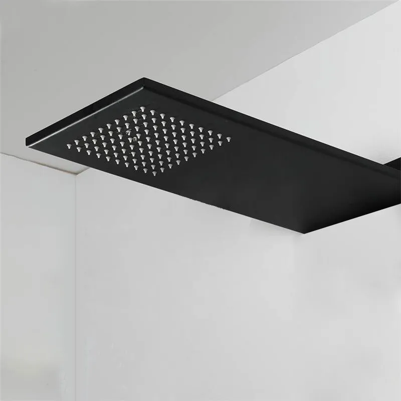 BAKALA Matte Black Stainless Steel Shower Head Rainfall Shower Head With Waterfall Shower Wall Mounted 2011053419617