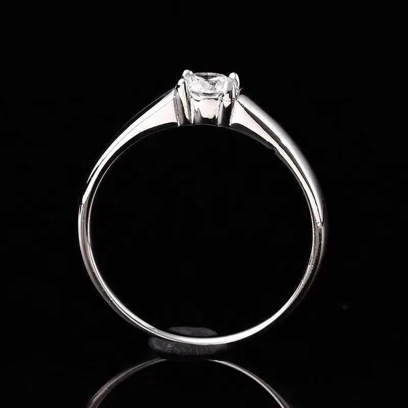 0.5-1ct d cor macho moissanite anéis slim s925 sterling prata platina banhado a homens anel de casamento fino jóias diamante tester J1208