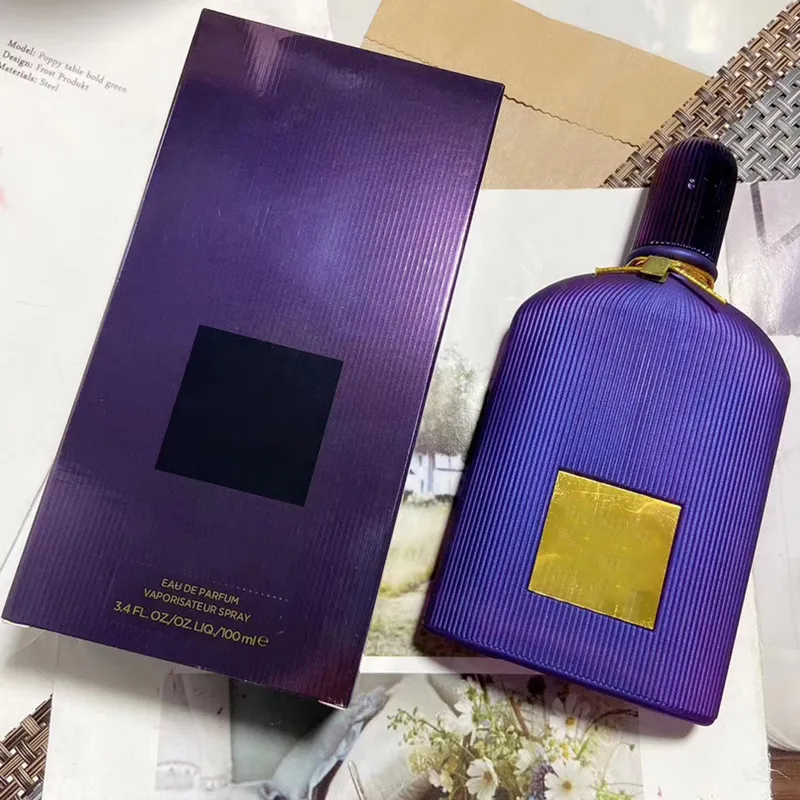 Parfum femme VelvetOrchid Elegant Lady Spray et bouteille violette de haute qualité 100 ml EDP Livraison rapide de la même marque