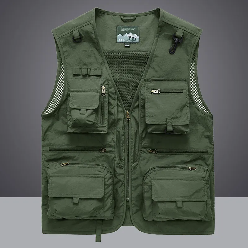 Hommes Gilets D'été Hommes Déchargement Tactique Gilet Manteau Casual Hommes Pographer Gilet Maille Travail Sans Manches Veste Outils Poche Gilet 5XL 220905