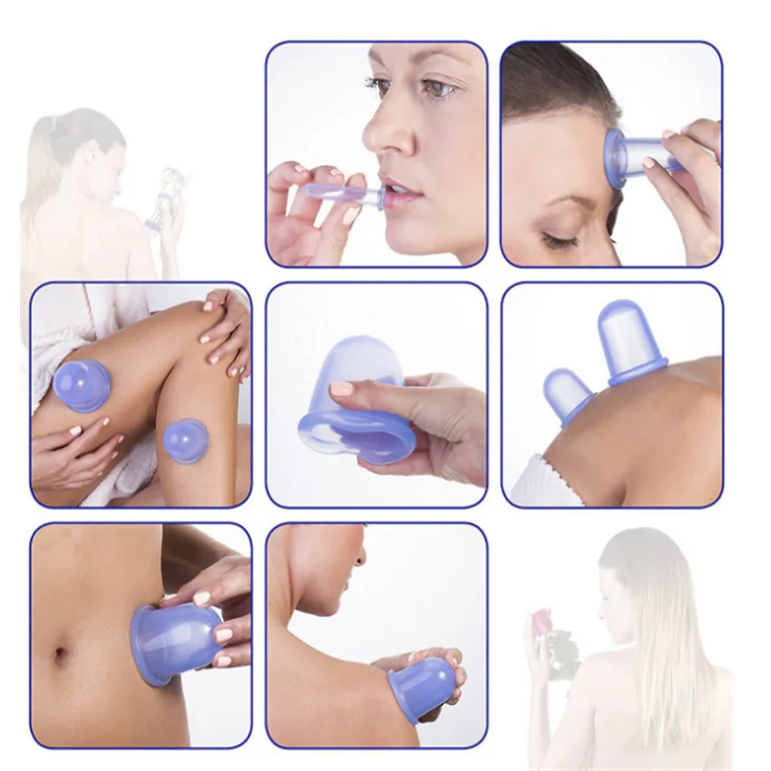 set silicone anti celulite xícara de copo de massagem a vácuo Copas de alívio corporal alívio de massagem Manual de sucção copos de terapia de vidraça kit256236230