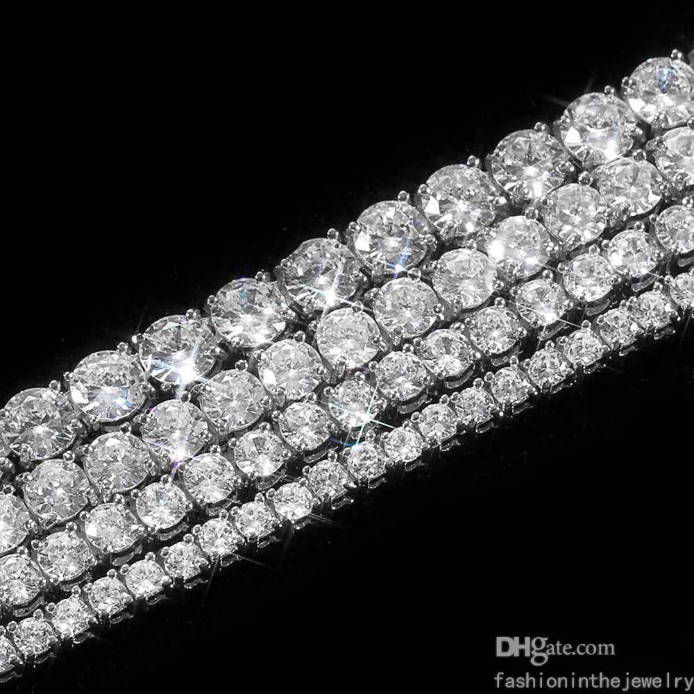 Tennisarmband Designer Luxusschmuck Gold Platin Diamant Männer Party Geschenk 3 4 5 6 mm 7 8 Zoll Modearmbänder für Frauen Jewel290Z