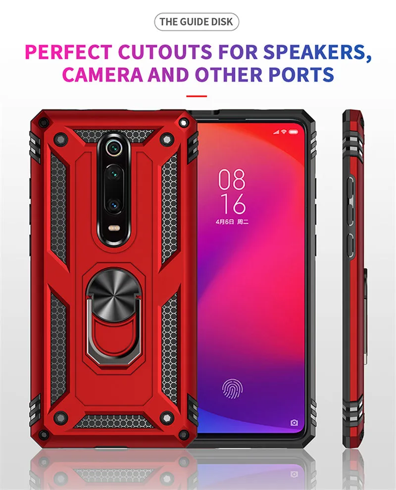 Dla Xiaomi K20 Pro K30 MI9T MI9 MI 9T CC 9E SE CC9 Pro A3 Lite Armor Pierścień magnetyczny PRZEPUSZCZENIA DO REDMI Note 7 8t 10 7a 8A8396344