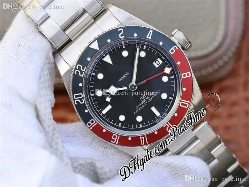 ZF GMT PEPSI 41MM A2836 Automatyczne męskie Watch Blue Red Resel Black Dial Bransoletka ze stali nierdzewnej Super Edition Pttd Puretime C022507