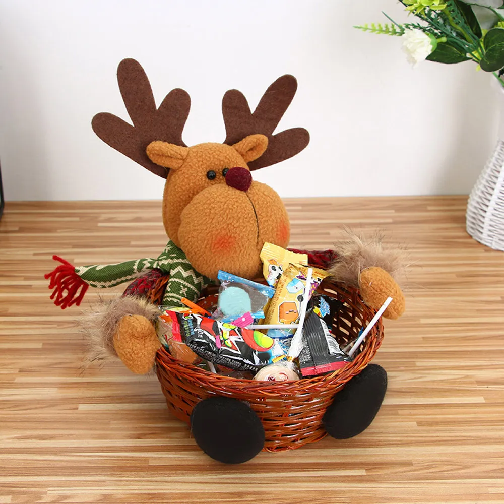 Wesołych Świąt Candy Basket Dekoracja Produkty Świętego Mikołaja do kontenera #3 Y201020