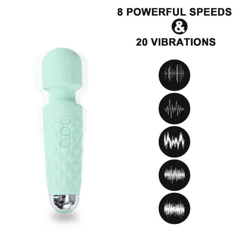 NXY vibratori 20 modalità vibrazione forte mini vibratore silenzioso ricarica USB massaggiatore portatile il corpo giocattoli sessuali del punto G aggiornati le donne 220110