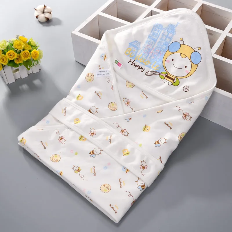 Baby Sleeping Bag Bed Summer Infant Envelope Swaddle Blanket Wrap Newborn Babies Cocoon 100% Cotton 80/90cm Sleepsack Swaddling 201111
