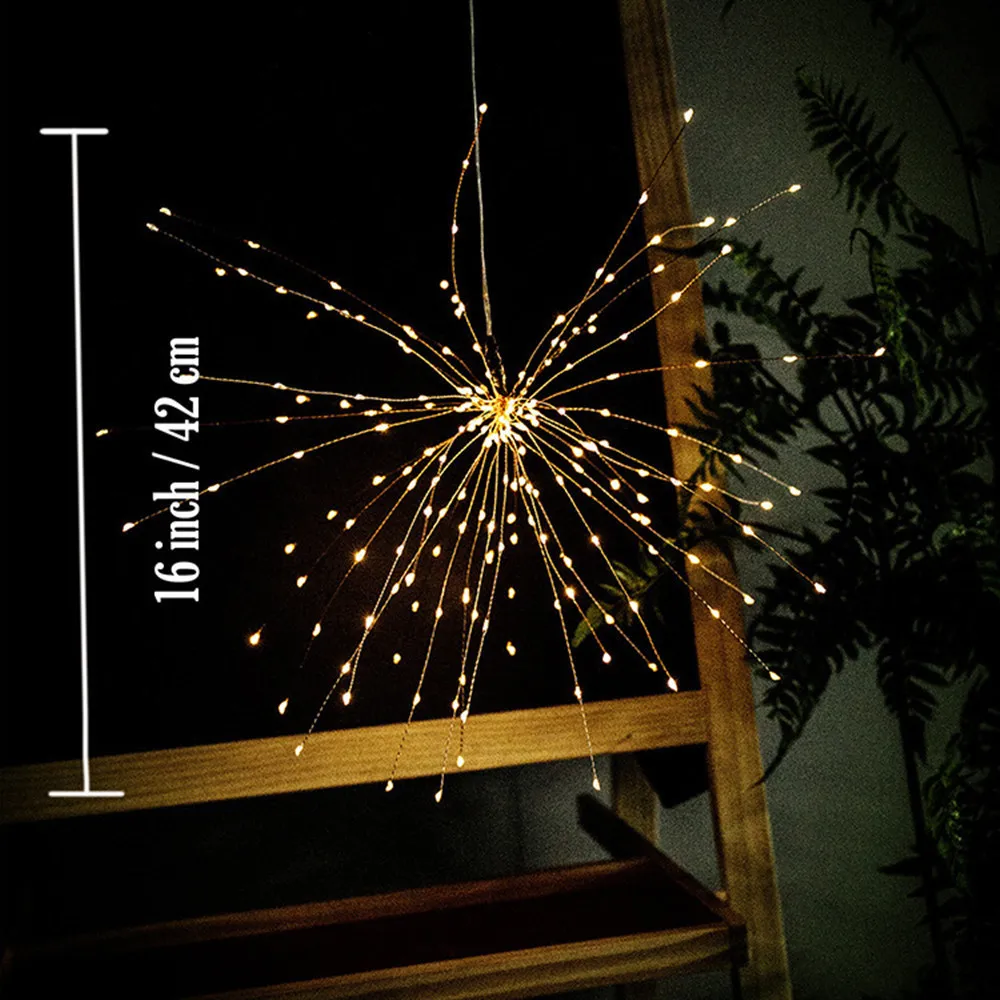 Jul LED Hanging Starburst String Lights 100200 lysdioder Firework Fairy Garland Christmas Lights Outdoor For Party Home Decor 206840700