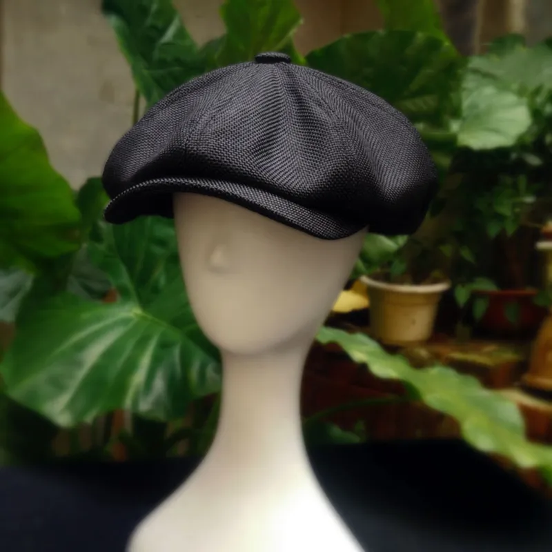Casqueta de algodón y lino para las cuatro estaciones, sombrero negro para hombre, boina para hombre y mujer, visera Retro inglesa, gorra de cabeza grande BLM2293