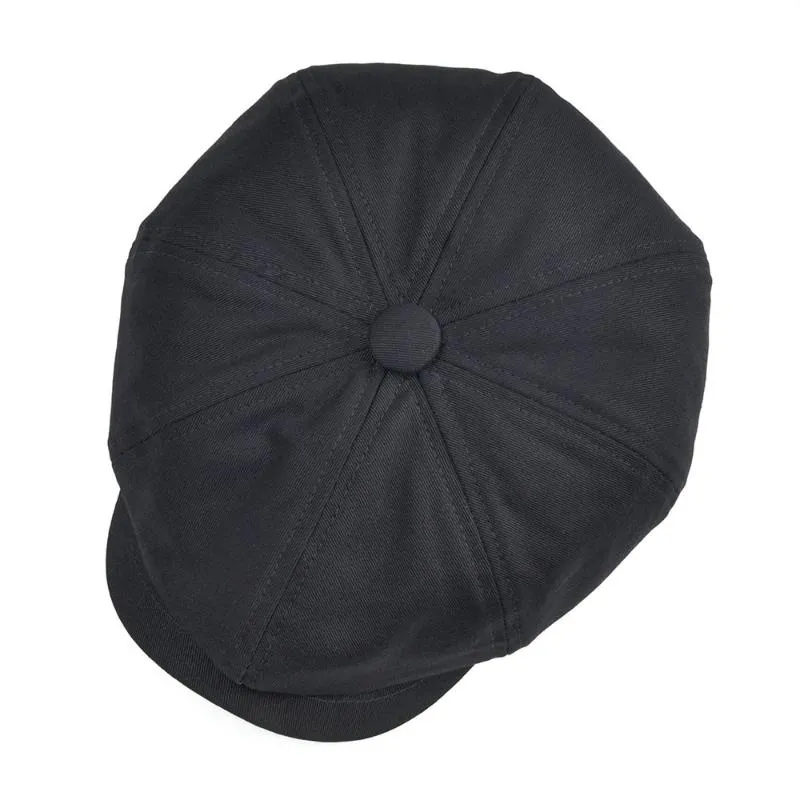 Sboy Hats BOTVELA Cap Men's Twill Cotton Eight Panel Hat Women's Baker Boy Caps Retro Big Large Male Boina Black Beret 0339E