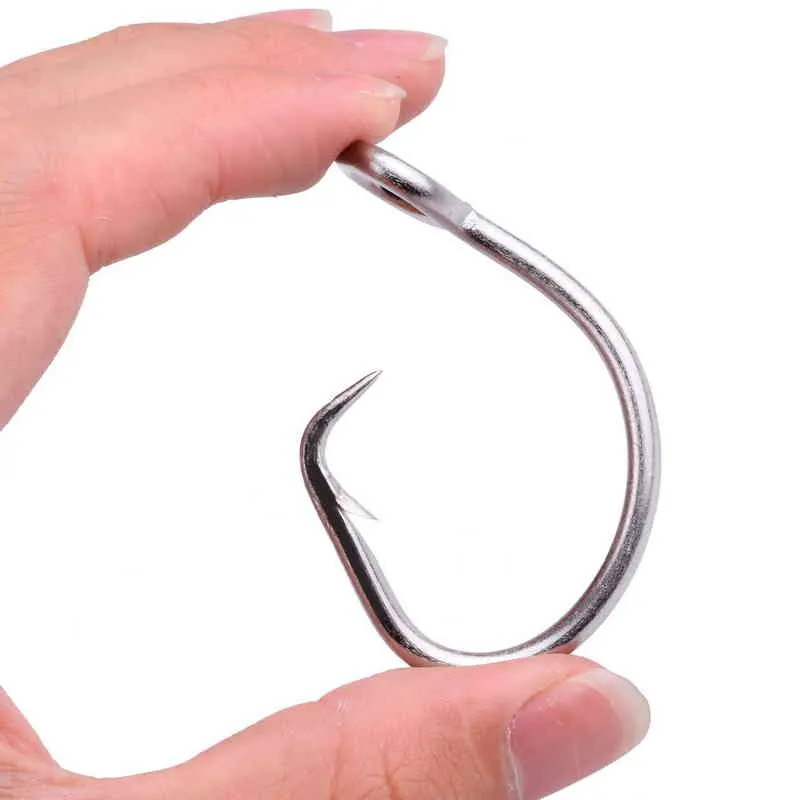 Stainless Steel Fishing Hook 110160 Barbed Explosion Hooks Jigbait Circle Lure Hook Sea Saltwater Fish Hook Pesca9224299