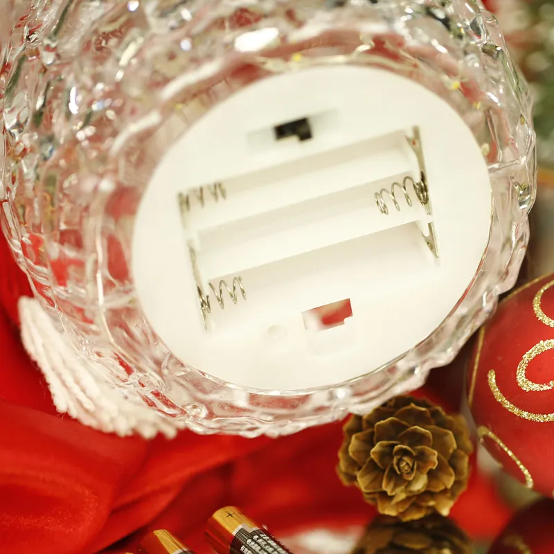 عيد الميلاد متوهجة ثلج سانتا كلوز دمية طفل مع الصمام اللمعان سلسلة ضوء غرفة نوم الجدول مصباح الفوانيس تزين الديكور هدية 201130