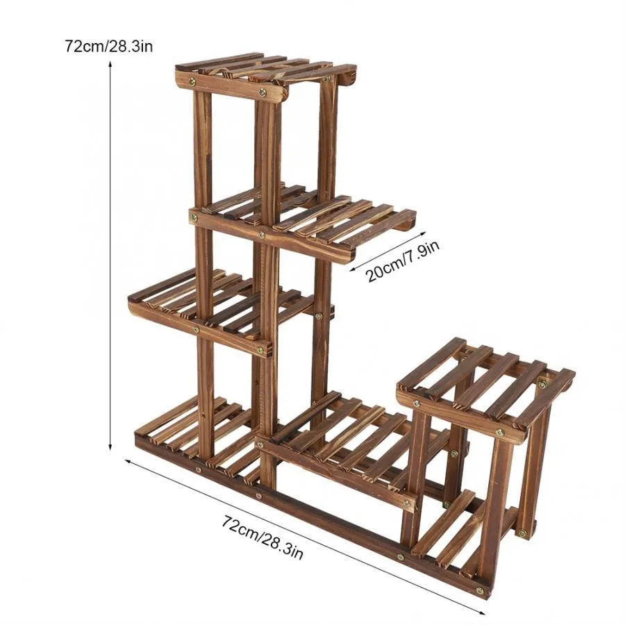 Multi-camadas flor planta titular suporte rack de madeira planta suporte varanda jardim flor planta estande bonsai prateleira de exibição c0125227w