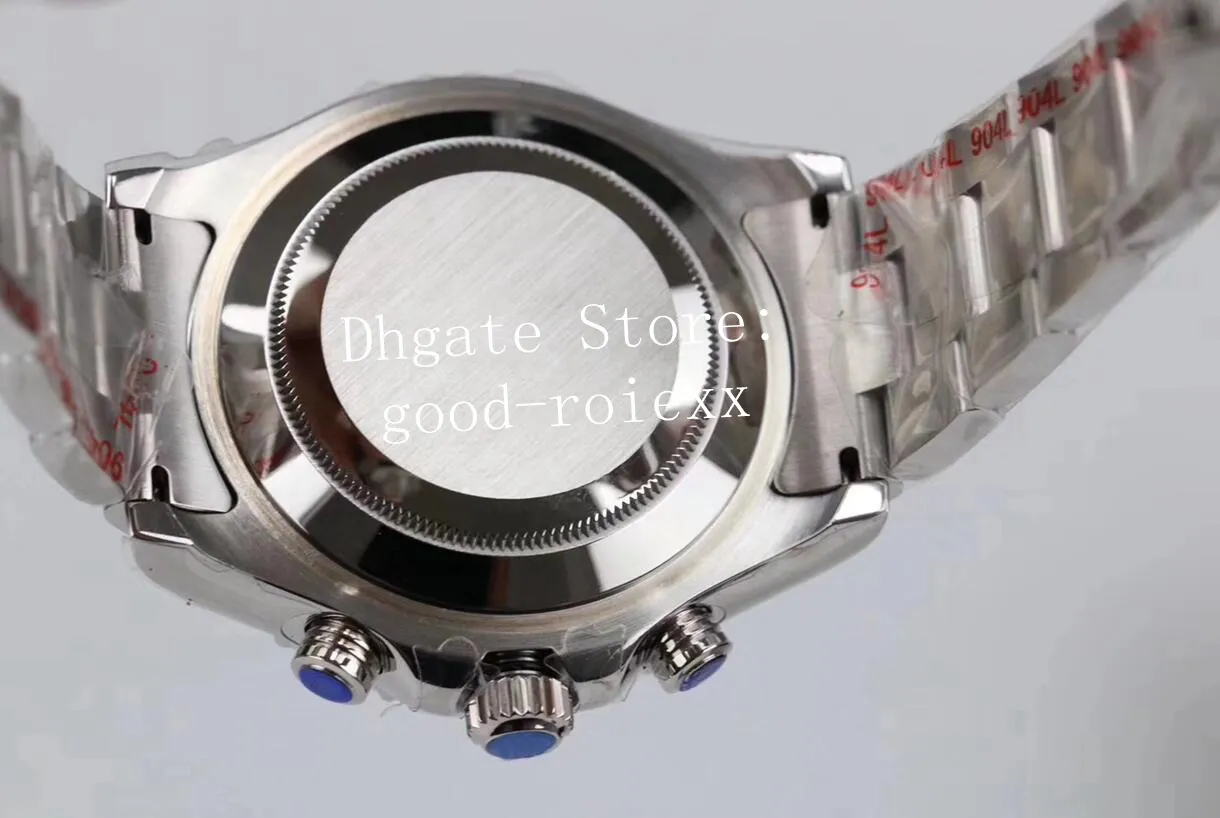 Watches Men Automatic Cal 4161 크로노 그래프 운동 블루 세라믹 베젤 ETA 시계 남성 904L 스틸 GMF 116680 Valjoux 116680 GM WRIS238H