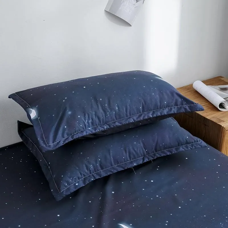 30 Starry Night Sky Bedding Sets Moon and Star Pattern Gradient Color Duvet Cover Set Bed Sheet Pillowcases for Boys Multi Size 20296w