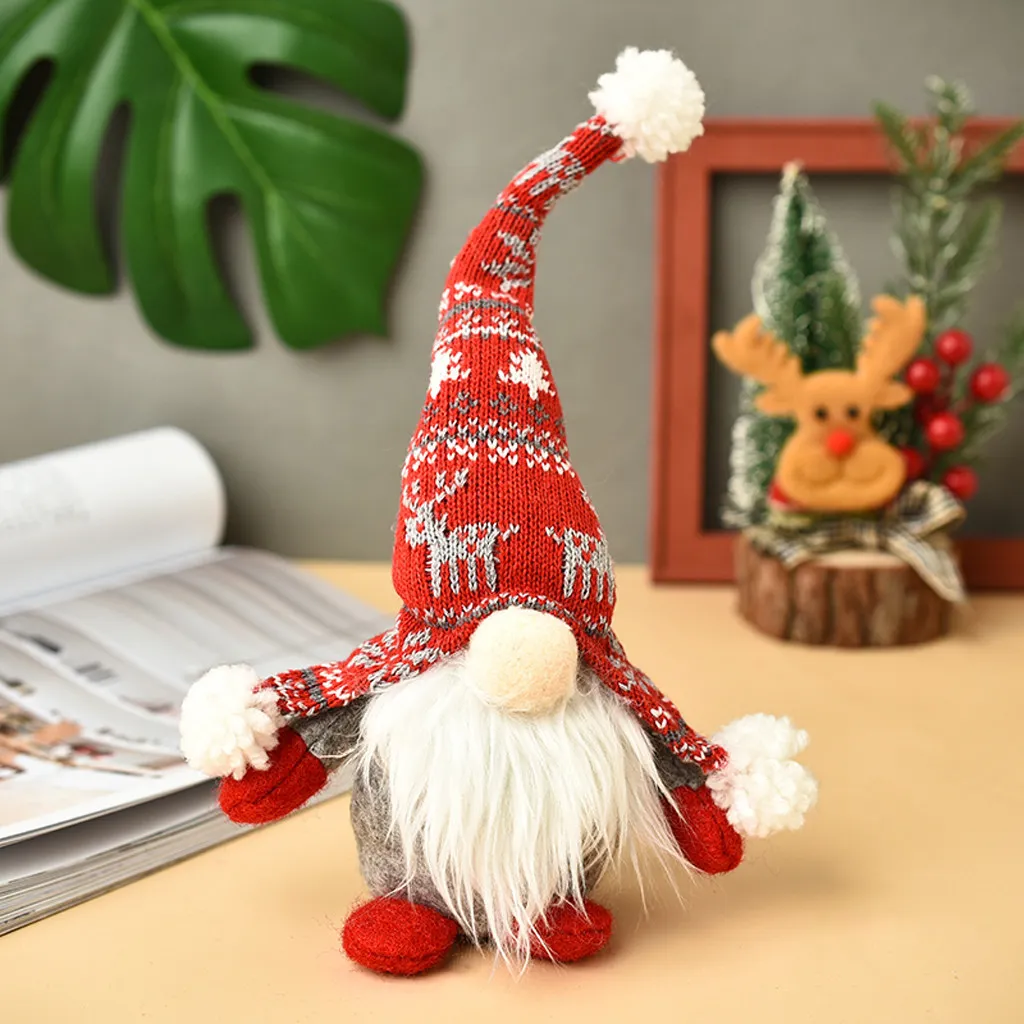 Kerst gestreepte pet Gezichtsloze kabouter Santa Doll hanger Noordse land God Tree Hangende ornamenten Decor#NP30 Y201020