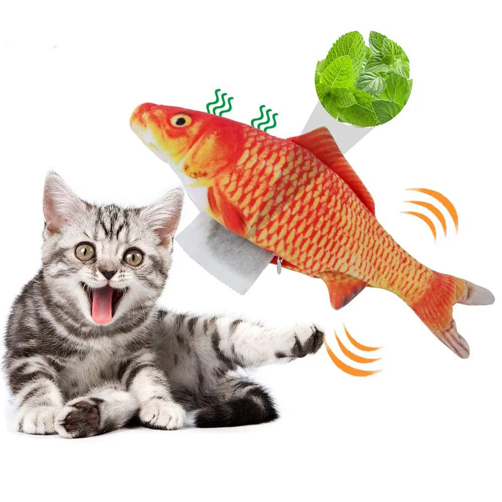 Catnip Floppy Electric Dancing Moving for Simulation Fish USB Laddning Pet Cat Toy Dropshipping LJ201125