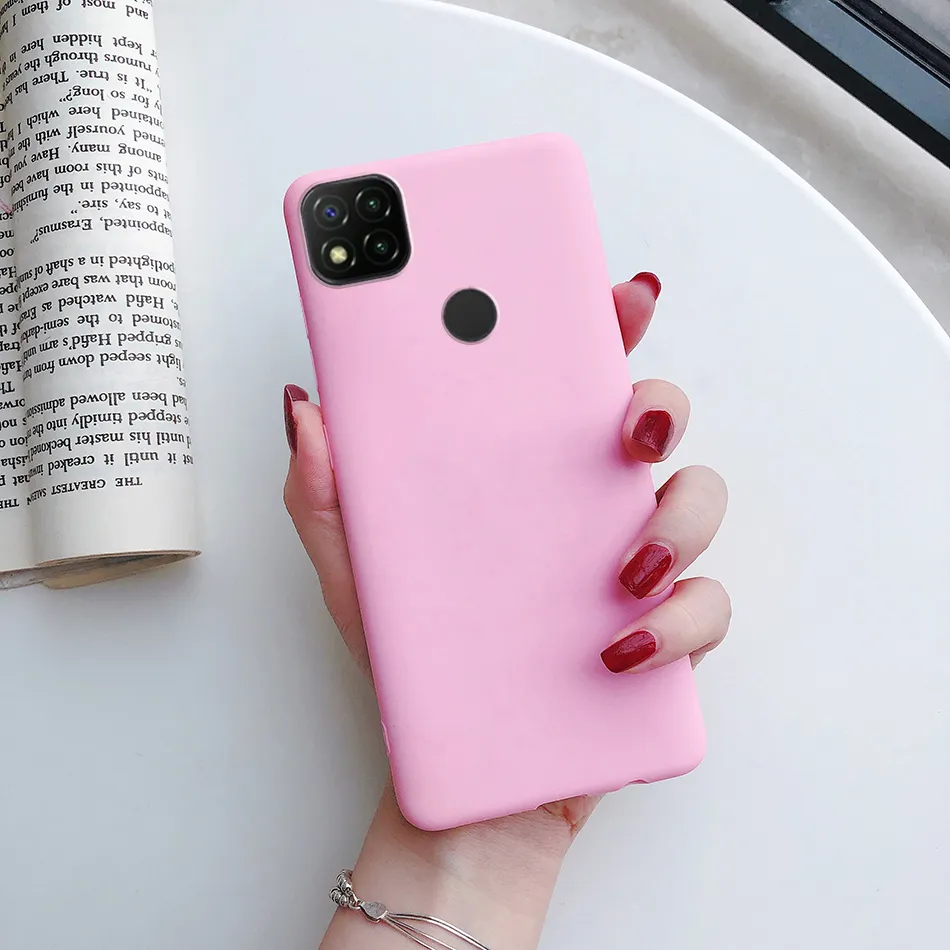 Xiaomi Redmi için Kılıflar 9C Silikon Şeker TPU Basit Kapak Telefon Kılıfı Xiomi Poco C3 Redmi 9C NFC Redmi9c NFC Case Fundas