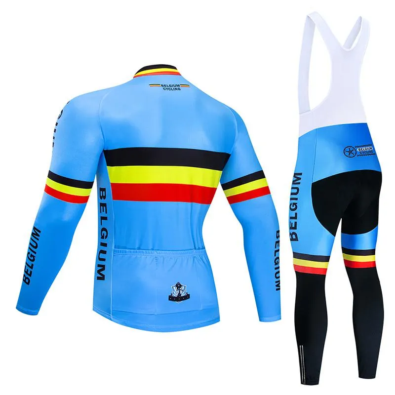 Winter Cycling Jersey 2020 Pro Team Belgien Thermal Fleece Cycling Clothing Mtb Bike Jersey Bib Pants Kit Ropa Ciclismo Inverno263b
