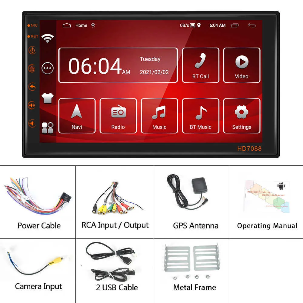 2Din Car Radio Android 2.5D Car Multimedia Player GPS Autoradio For Volkswagen Nissan Toyota Hyundai Kia Ford Focus