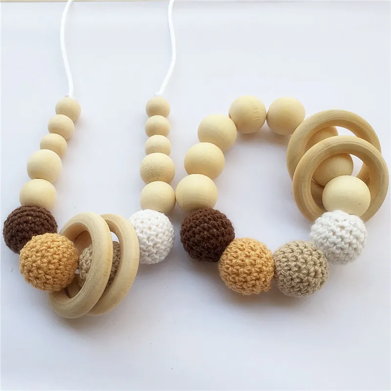 Chengkai 50st 20mm rund stickning bomullsvirka träpärlor bollar för diy dekoration baby teether smycken halsband leksak t200323234m