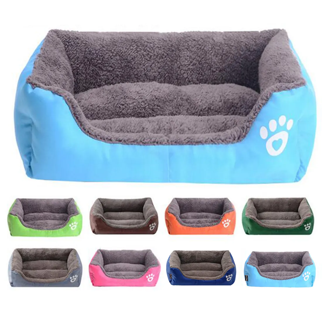 Letto Pet Letti Divani Riscaldamento Footprint House Soft Nest Cestini cani Autunno e inverno Canile caldo cucciolo di gatto 201127