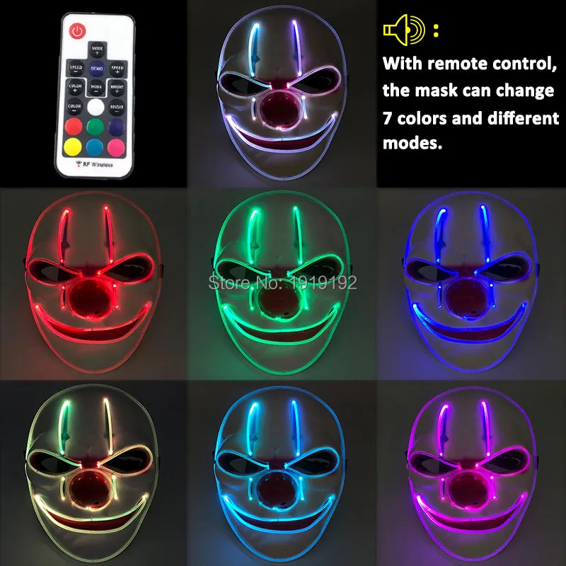 Accessori costumi Maschera LED in fibra ottica di plastica di nuovo arrivo con telecomando Concerto Stage Performancec Glow Party Supplies le vacanze