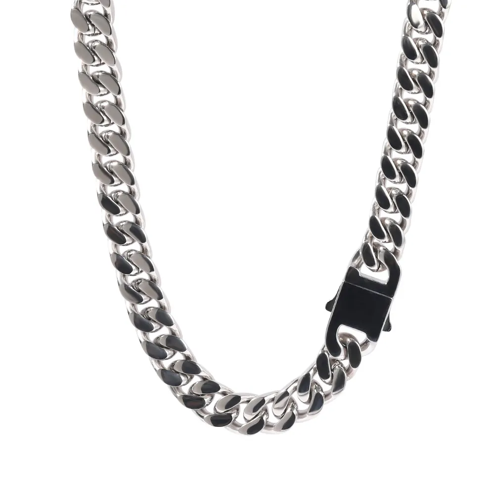 Rostfritt stål Guldkubansk länkkedja Halsband Silver Mens Halsband Hip Hop Jewelry 8 10 12mm2396