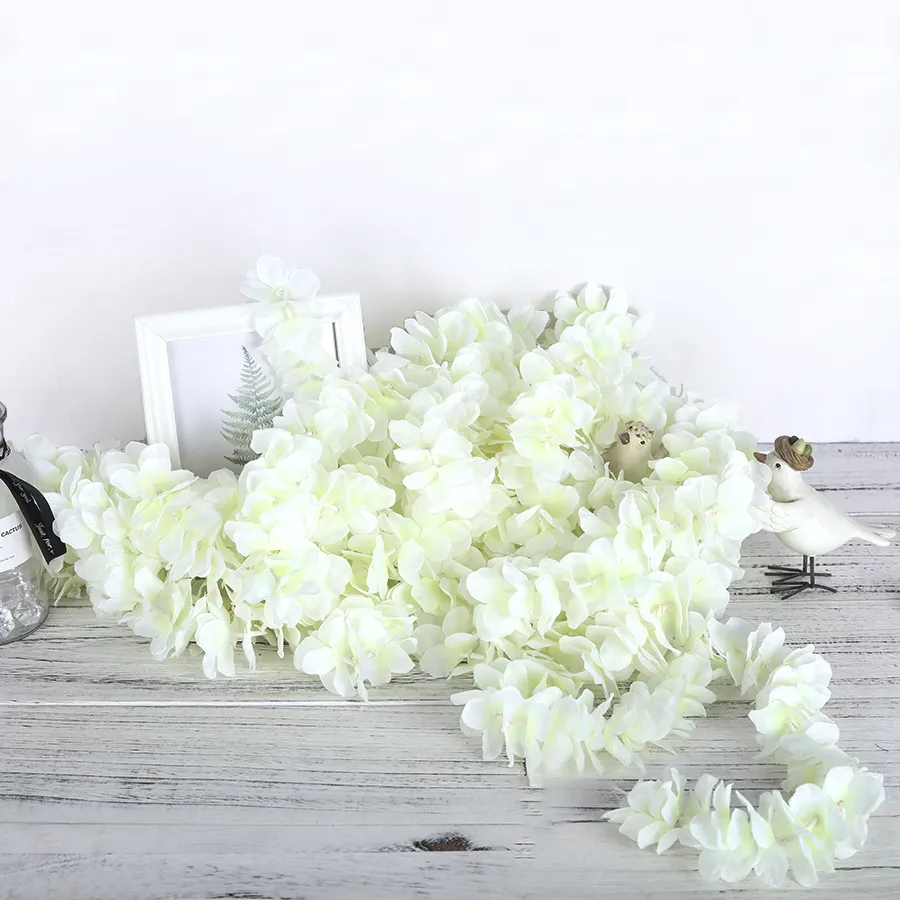 10ピース100センチの長い藤の造られた花藤の白い絹のハジアのヴィインDiyパーティーの誕生日の結婚式の背景壁の装飾201222