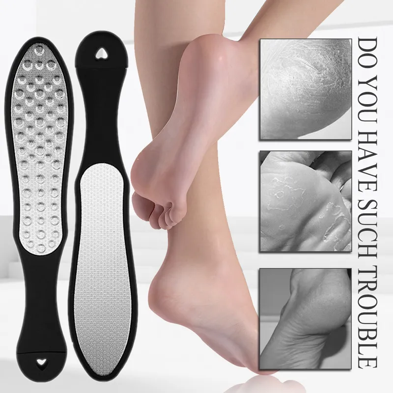 Pro double face pied fichier talon râpe pour les pieds pédicure râpe dissolvant luxe en acier inoxydable gommage manucure ongles outils 220301