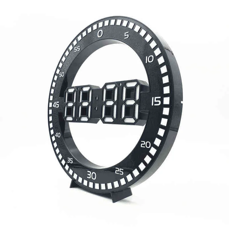 Reloj de pared LED 3D Diseño moderno Reloj de mesa digital Alarma Luz nocturna Saat Reloj De Pared Reloj para la decoración de la sala de estar del hogar H1230