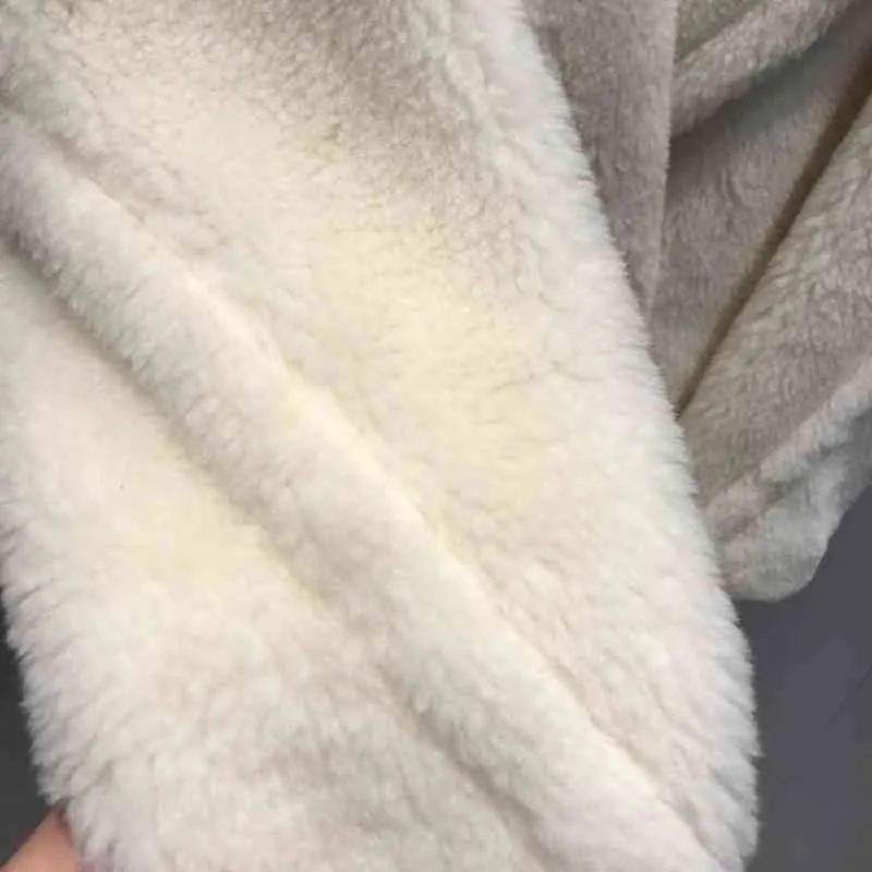 Cappotto di lana Inverno Addensato Vaniglia Albino Cammello Teddy Orso da donna Alpaca Z500 211220
