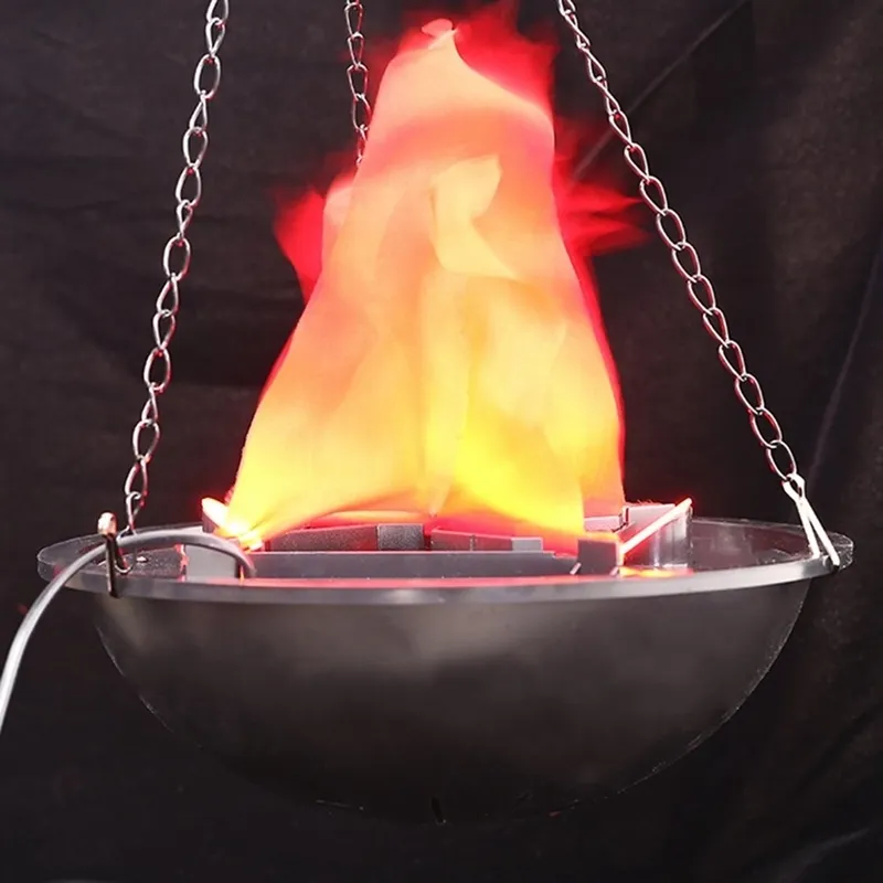 Elektronisk simulering Fake Flame Fire Hanging Lamp Brazier Light for Church Bar Party Decor Artificial Simulated Hanging Basin E Y1414537