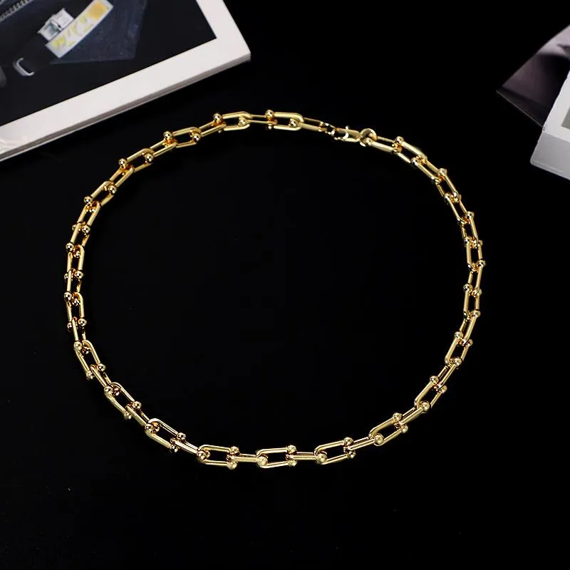 سلاسل Aitiei تصميم سلسلة U Type Choker Netlace للنساء مع ذيل 3 بوصة عالية الجودة النحاس الهيب هوب المجوهرات 269s