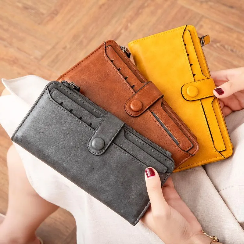 Long Wallet Women 2020 새로운 간단한 다기능 접이식 카드 지갑 여성 클러치 Monederos Para Mujer Monedas Y Tarjetas210v