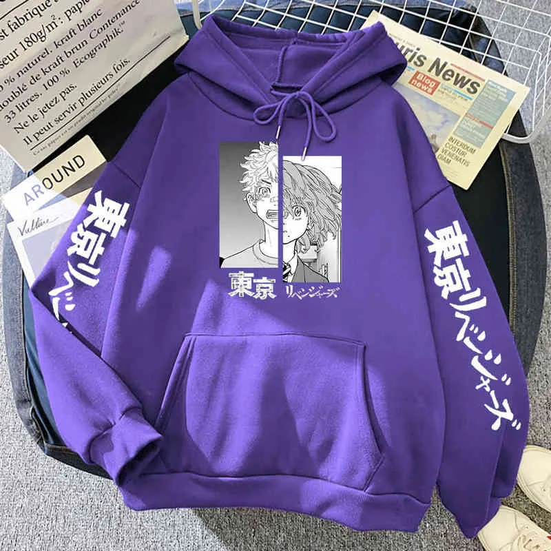 Takemichi Hinata Tokyo Revengers Comics Hoodie Men Anime Crewneck Streetwear Симпатичная Фитнес Толстовка Осенние Карманные Толстовки H1227