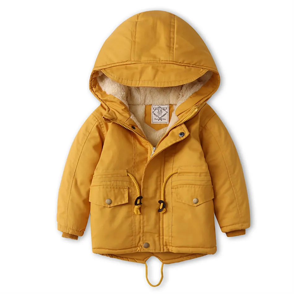 Winter Fleece Jacken für Jungen Graben Kinder Kleidung Mit Kapuze Warme Kinder Jungen Oberbekleidung Windjacke Baby Kinder Mantel Jacke LJ201126