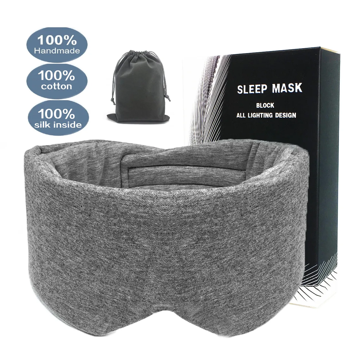 100% katoen zijde slaapmasker blinddoek oog cover oog patch vrouwen mannen zachte draagbare blinddoek reizen eyepatch slaap oog masker