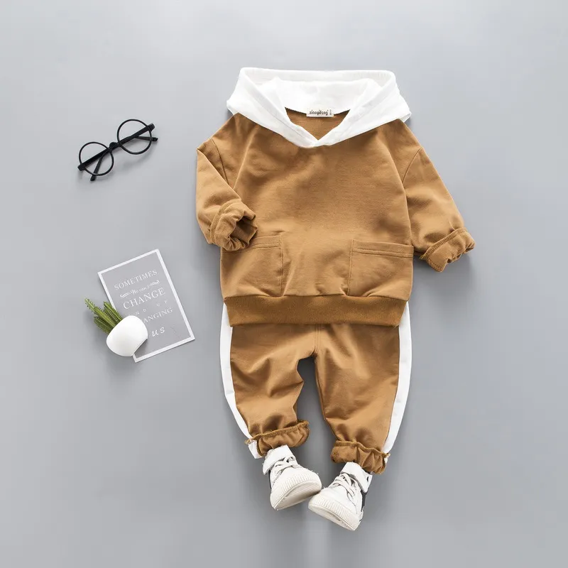 LZH Roupas infantis conjuntos de roupas de bebê roupas de inverno para meninos nascidos com capuz calça 