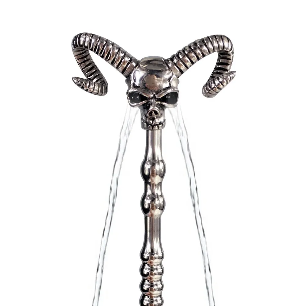 140mm New special design hollow Skull head water flowing metal penis plug stick catheter urethral sound dilators male sexy toys