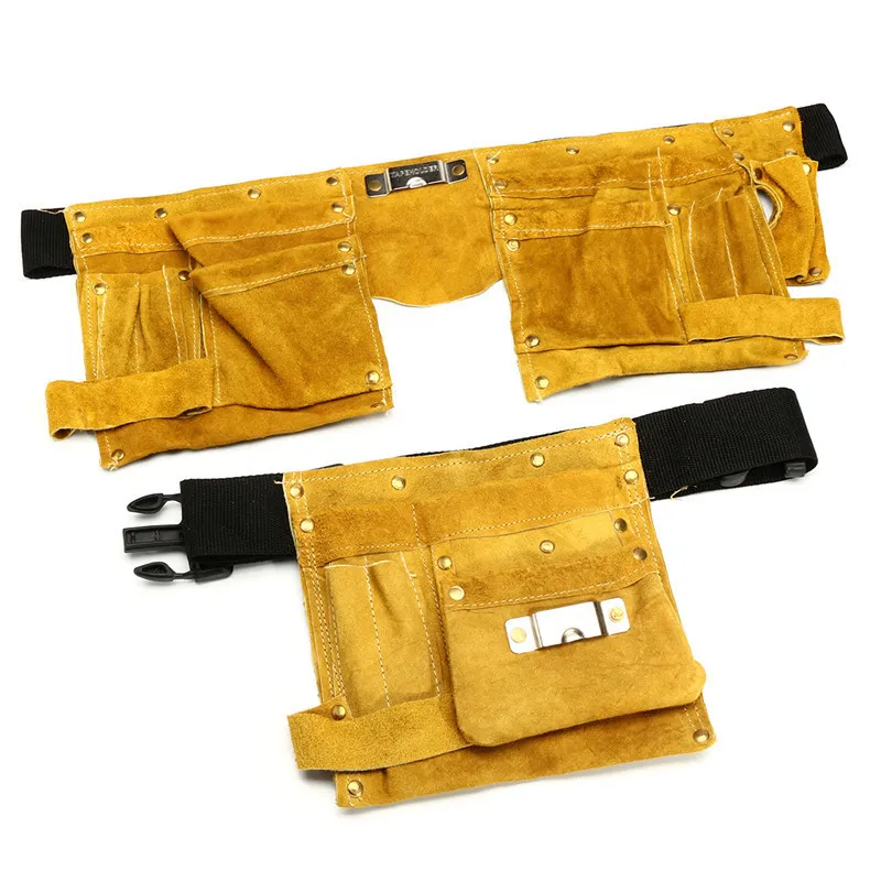 8 14 poches en cuir taille outil ceinture pochette sac tournevis kit réparation porte-outil portable charpentier électricien accessoires Y2003267b