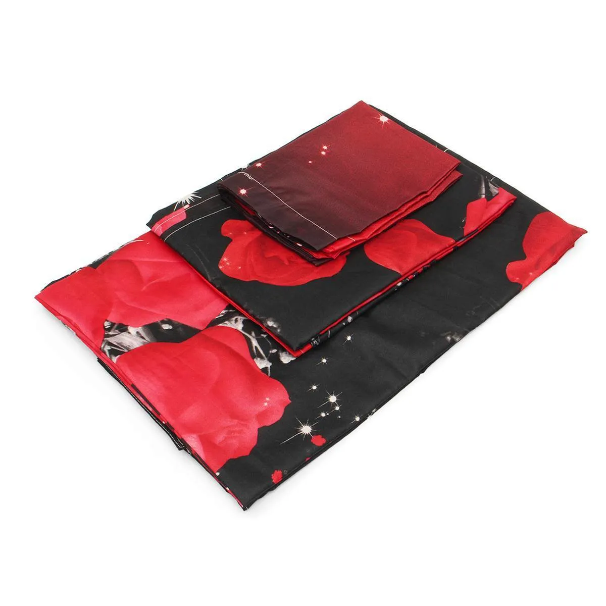 Bettwäsche-Set Luxus 3D Rose Baumwolle Bettwäsche-Sets Bettlaken Bettbezug Kissenbezug Set King Twin Queen-Size-Tagesdecke 201210275e