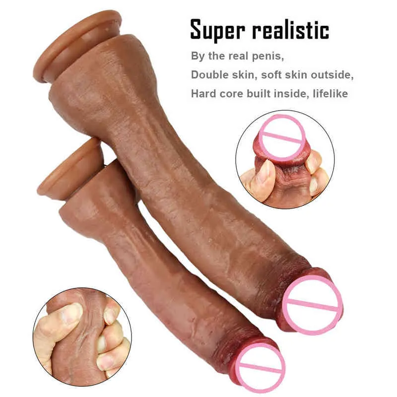 NXY Dildos Gagu Realistischer Silikondildo Sexspielzeug für Frau mit Saugnapf G-Punkt-Stimulator Weibliche Masturbation Penis Dick Sexy Produkte 220105