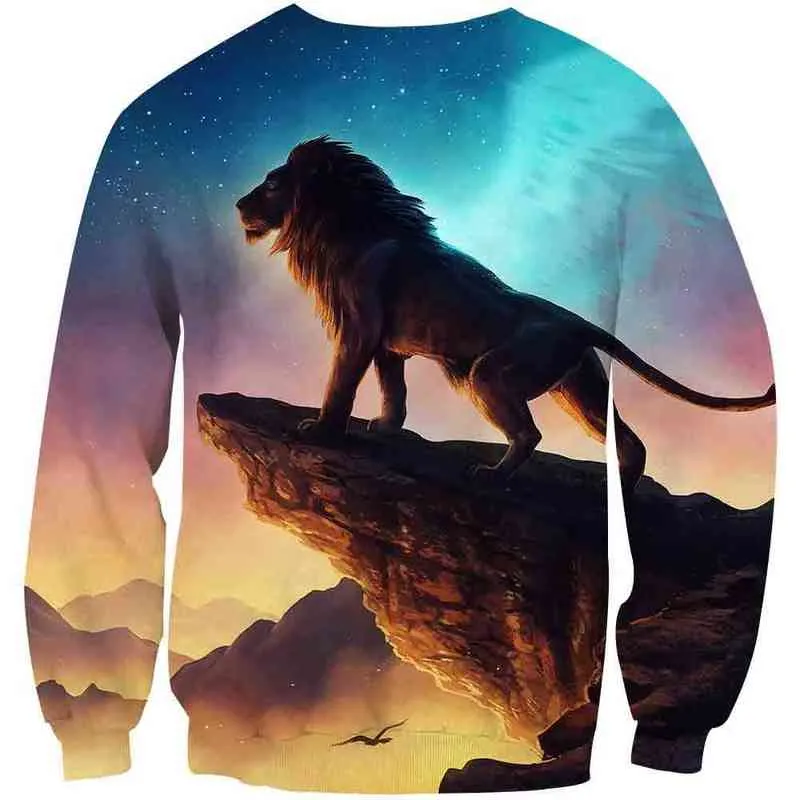 3D Wolf/Horse/Lion/Clowns Boys Sweatshirt Teens Spring Autumn Pullover For Kids Clothes Children Long Sleeve Tops 2101157468656