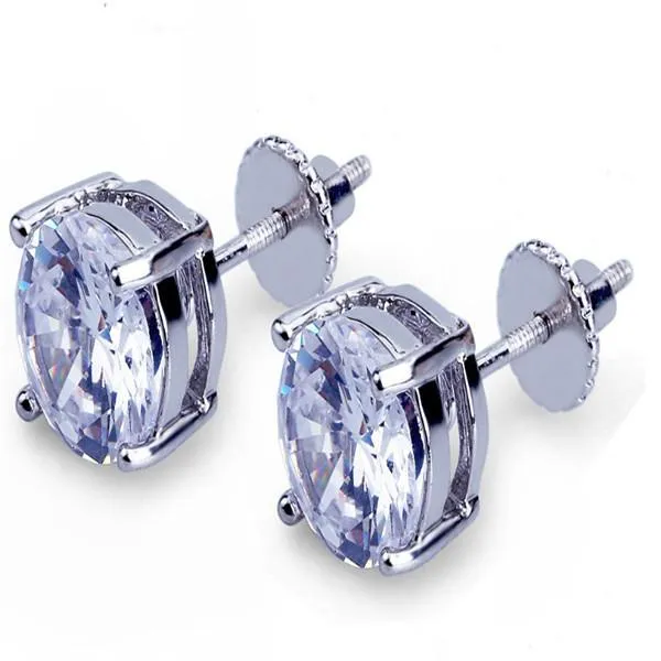 メンズヒップホップスタッドイヤリングジュエリー高品質ファッションラウンドゴールドシルバーシミュレーションダイヤモンドイヤリング用ギフト238W