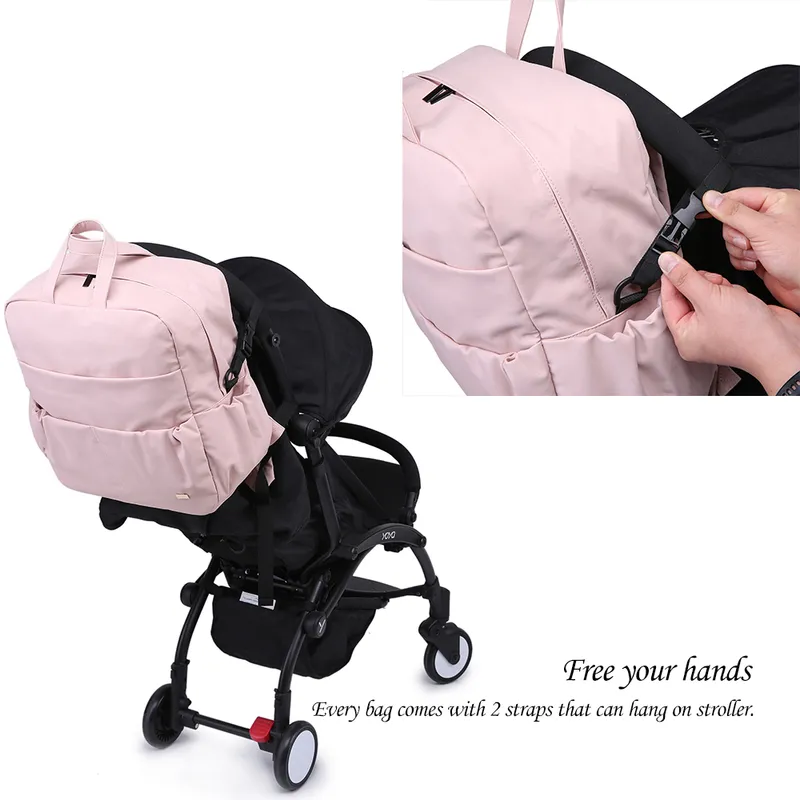 Рюкзак подгузника большой емкости для родившегося младенца водонепроницаемый розовый милый сумка мать материнства уход 220225